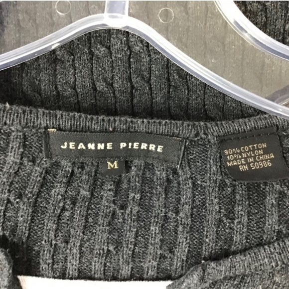 Jean Pierre Sweater Cable Knit Gray Size M - Picture 6 of 7